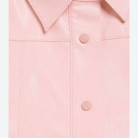 Alice + Olivia Edyth Faux Leather Shirt